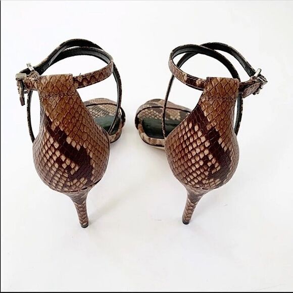 Michael KORS Mid Heel Ava Leather Snakeskin Sandal - Picture 5 of 10